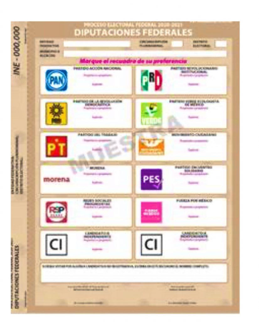 Así será la boleta electoral Curul Puebla