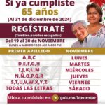 En Puebla inicia el registro a la Pensión para el Bienestar de las Personas que cumplen 65 años al 31 de diciembre