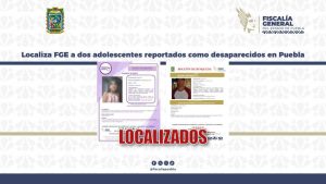 Localiza FGE a dos adolescentes reportados como desaparecidos en Puebla