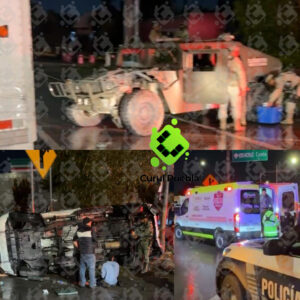 Accidente en Periférico Ecológico provoca caos vial; participan patrulla, unidad militar y camión de carga