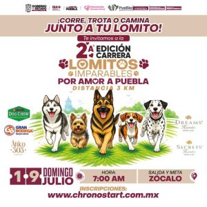 ​Mantiene Gobierno de la Ciudad convocatoria abierta para carrera «Lomitos Imparables Por Amor a Puebla»