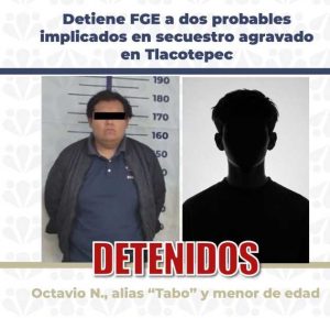 Detiene FGE a dos probables implicados en secuestro uno tiene 16 años