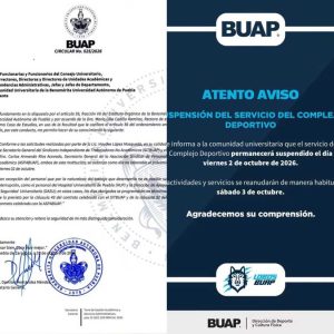 BUAP confirma suspensión de actividades este 2 de octubre y estudiantes tendrán puente